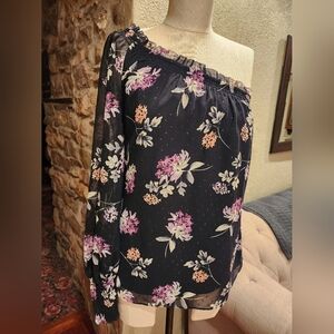 Floral Off-Shoulder Black Skirt